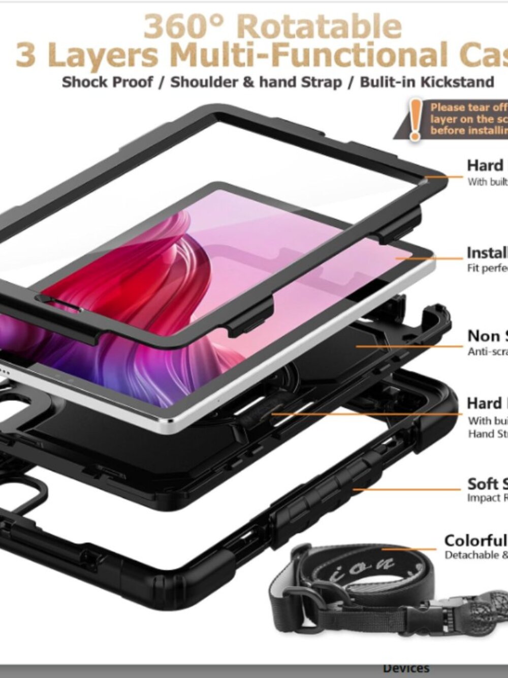 Case for Lenovo Tab M9 (TB-310FU) with Screen Protector, Drop-Proof Protect
